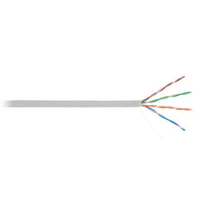 Кабель ULAN U/UTP 4 пары, Кат.5e, 100МГц, одножильный, BC (чистая медь), внутренний, PVC нг(B), серый, 305м